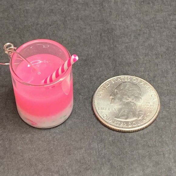Milk Shake Earrings, Drink Earring, Funny Food Earring, Gift Idea, Silly Earring - Picture 2 of 5